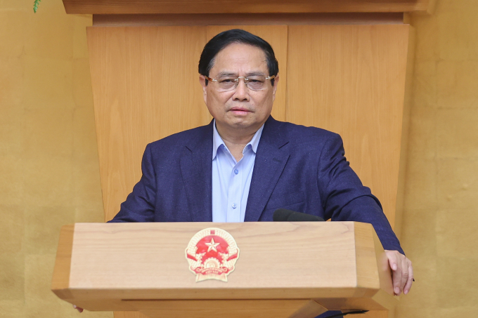 Thủ tướng Phạm Minh Chính chủ trì phiên họp Chính phủ thường kỳ, sáng 5/3. Ảnh: Nhật Bắc