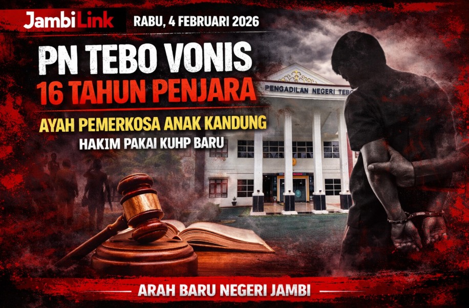 lobangpipis Bapak di Tebo Perkosa Putri Kandung Sejak SD, Divonis 16 Tahun Penjara